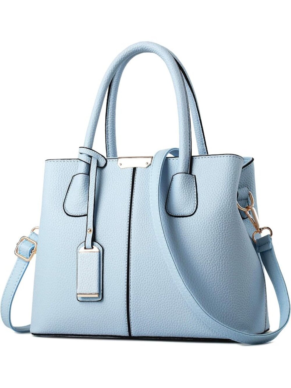〽️Women's Light Blue Top Handle Satchel Shoulder Strap Purses Travel Handbags